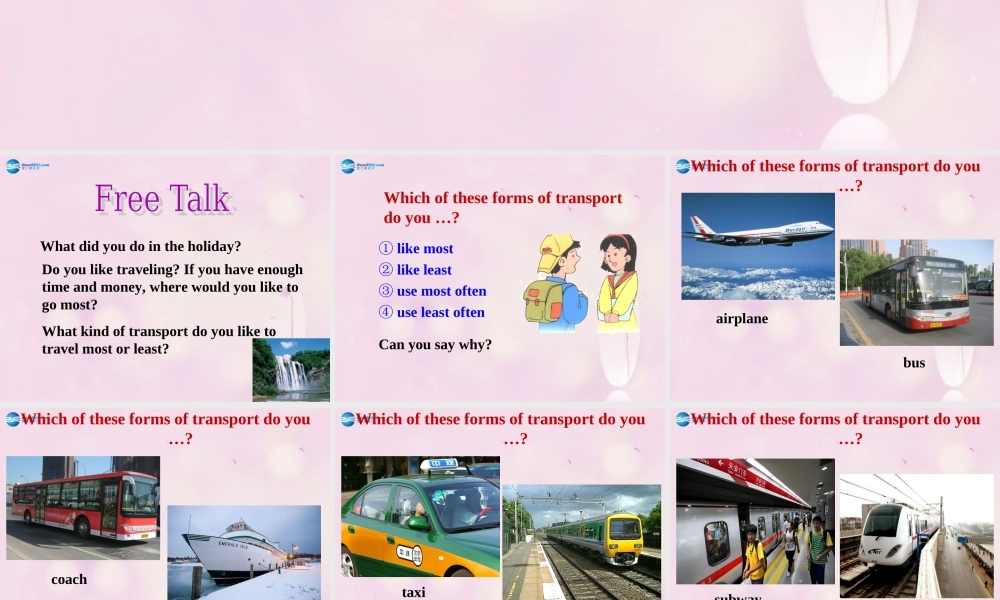 九年级英语下册 Module 1 Unit 1 We toured the city by bus and by taxi课件2 .ppt