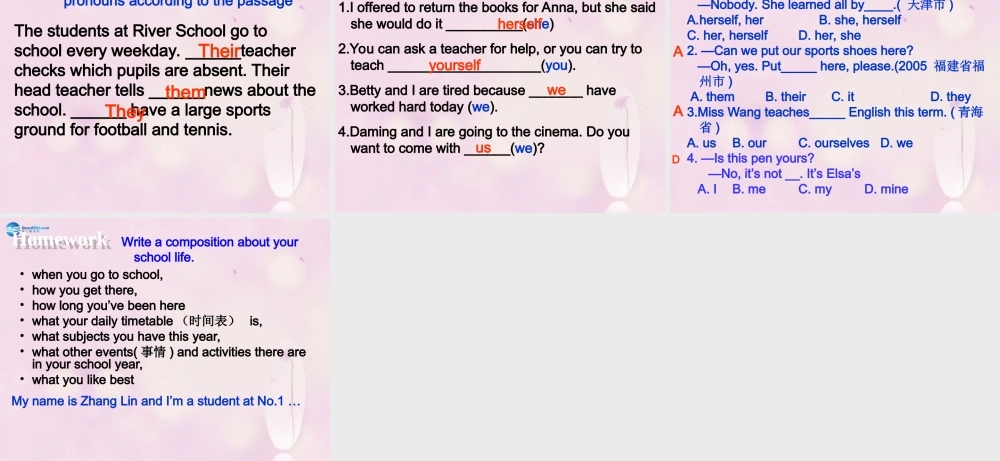 九年级英语下册 Module 2 Unit 2 What do I like best about school课件1 .ppt
