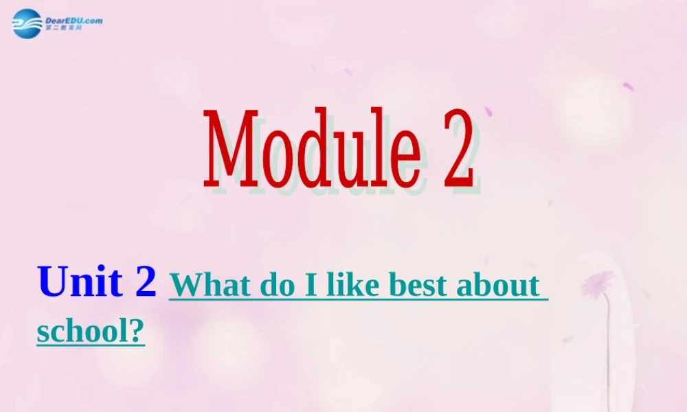 九年级英语下册 Module 2 Unit 2 What do I like best about school课件2 .ppt