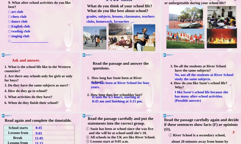 九年级英语下册 Module 2 Unit 2 What do I like best about school课件2 .ppt