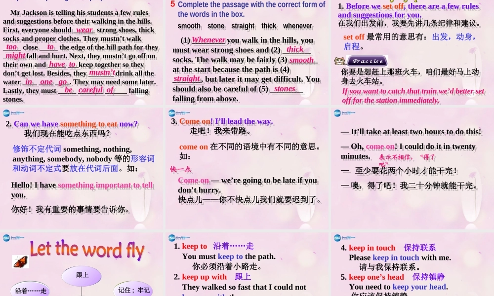 九年级英语下册 Module 4 Unit 1 You must be careful of falling stones课件1 .ppt