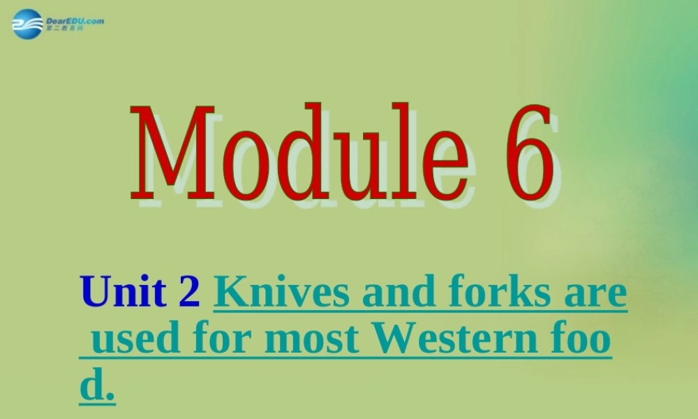 九年级英语下册 Module 6 Unit 2 Knives and forks are used for most Western food课件 .ppt