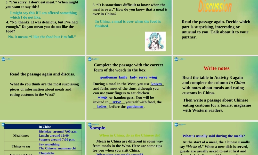 九年级英语下册 Module 6 Unit 2 Knives and forks are used for most Western food课件 .ppt