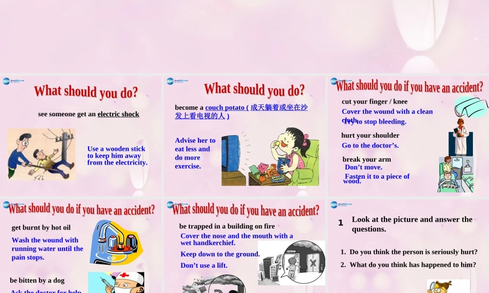 九年级英语下册 Module 5 Unit 1 We’d better get you to hospital课件 .ppt