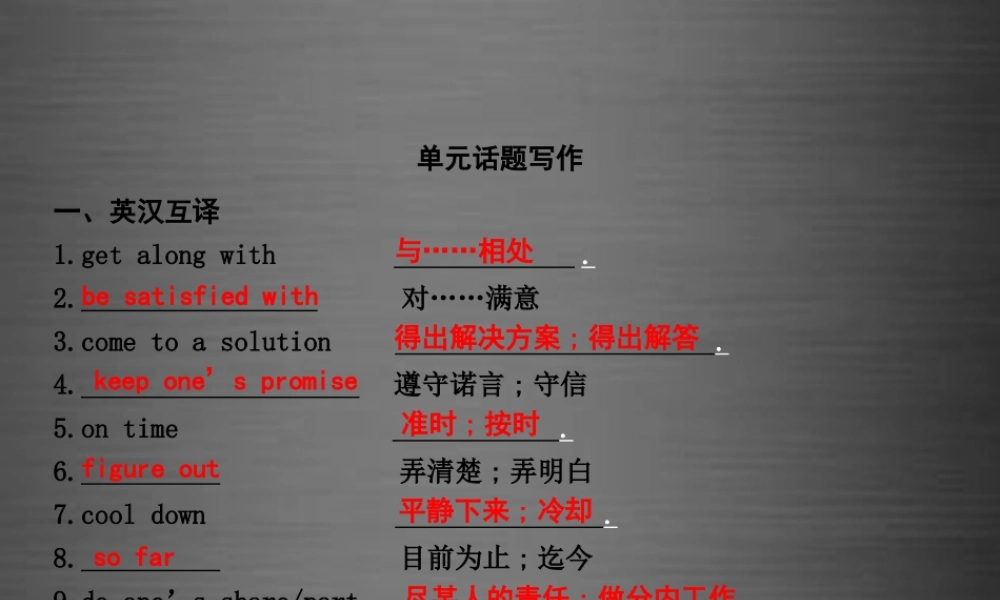 九年级英语下册 Unit 9 Communication单元话题写作课件 （新版）冀教版.ppt