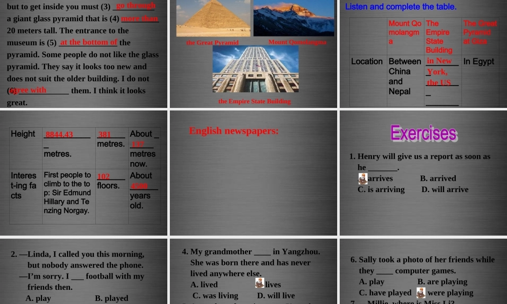 内蒙古鄂尔多斯康巴什新区第二中学九年级英语上册 Module 1 Unit 3 Language in use课件.ppt