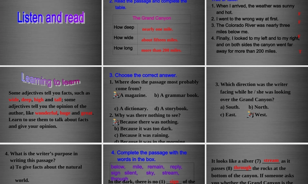 内蒙古鄂尔多斯康巴什新区第二中学九年级英语上册 Module 1 Unit 2 The Grand Canyon was not just big课件.ppt