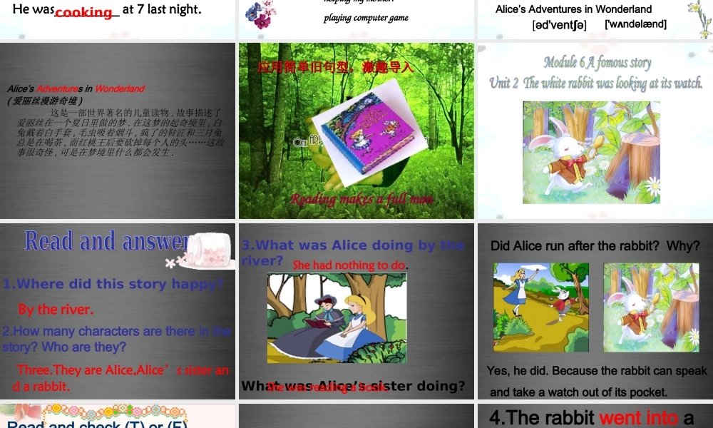 内蒙古鄂尔多斯康巴什新区第一中学八年级英语上册《Module 7 Unit 2 She was thinking about her cat》课件 .ppt