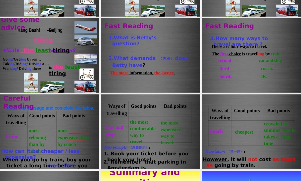 内蒙古鄂尔多斯康巴什新区第一中学八年级英语上册《Module 4 Unit 2 What is the best way to travel》课件 .ppt