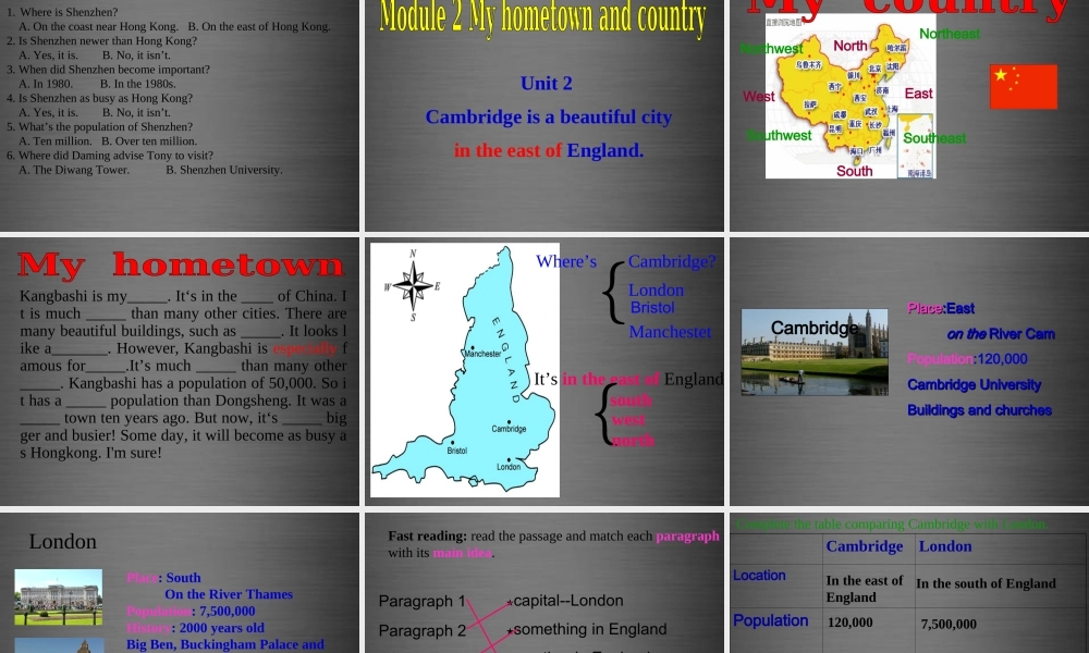 内蒙古鄂尔多斯康巴什新区第一中学八年级英语上册《Module 2 Unit 1 It's taller than many other buildings》课件 .ppt