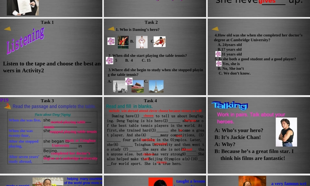 内蒙古鄂尔多斯康巴什新区第二中学九年级英语上册 Module 3 Unit 1 She trained hard,so she became a great player later课件.ppt