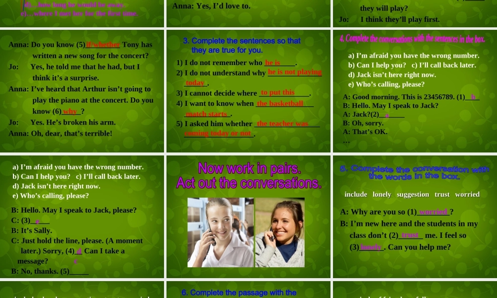 内蒙古鄂尔多斯康巴什新区第一中学八年级英语下册 Module 9 Unit 3 Language in use课件 .ppt