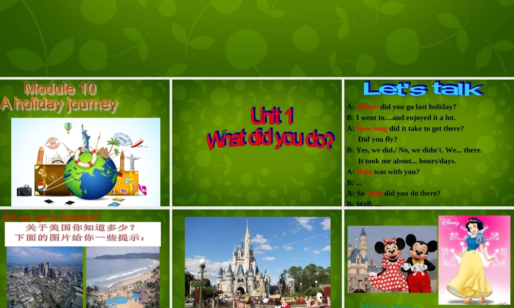 内蒙古鄂尔多斯康巴什新区第一中学七年级英语下册 Module 10 Unit 1 What did you do课件 .ppt