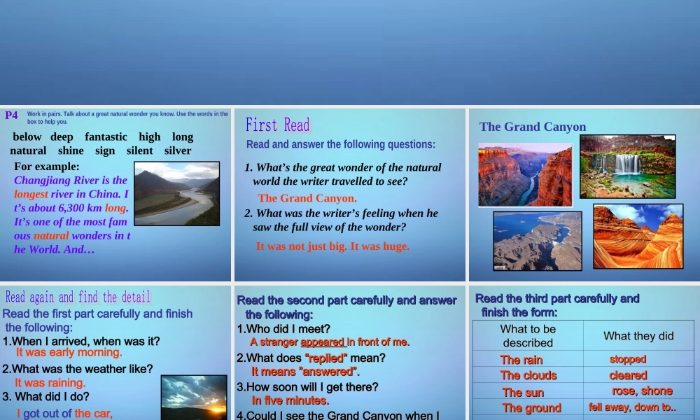 内蒙古鄂尔多斯市东胜区培正中学九年级英语上册 Module 1 Unit 2 The Grand Canyon was not just big课件.ppt