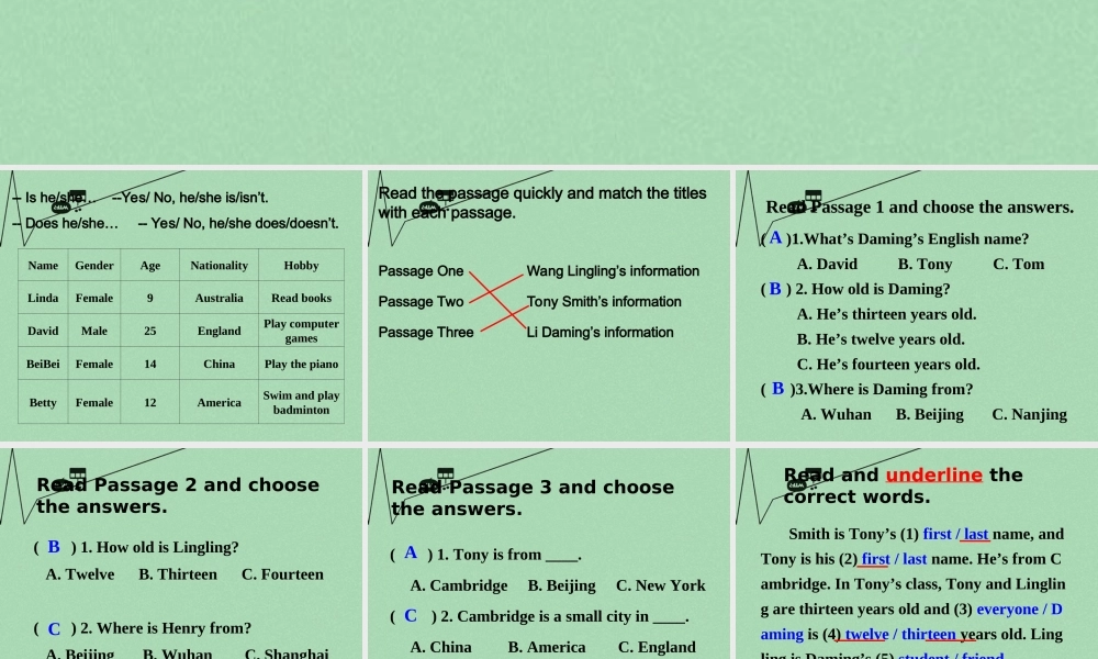 内蒙古鄂尔多斯市康巴什新区第二中学七年级英语上册 Module 1 Unit 2 I'm Want Lingling and I'm thirteen years old课件 （新版）外研版.ppt