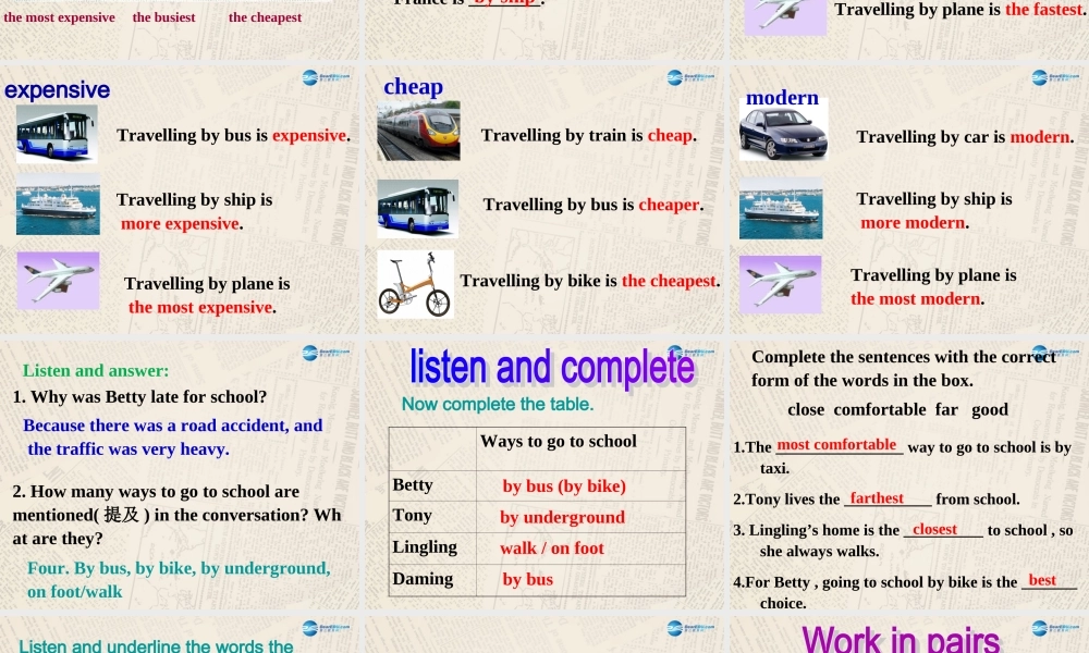 内蒙古满洲里市第五中学八年级英语上册 Module 4 Unit 1 He lives farthest from school课件 .ppt