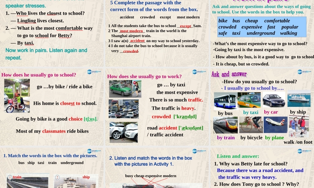 内蒙古满洲里市第五中学八年级英语上册 Module 4 Unit 1 He lives farthest from school课件 .ppt