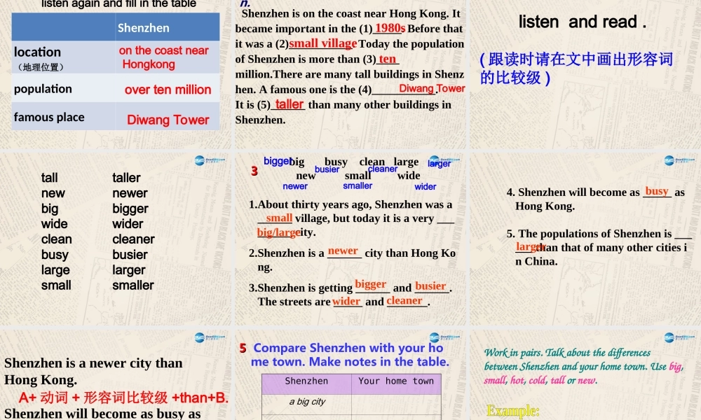 内蒙古满洲里市第五中学八年级英语上册 Module 2 Unit 1 It’s taller than many other buildings课件 .ppt