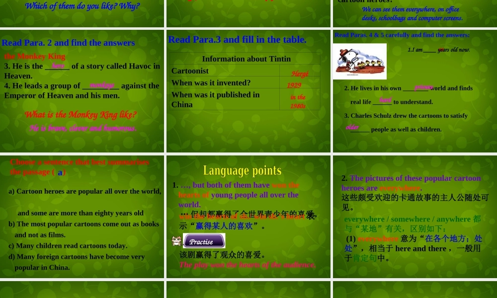 内蒙古满洲里市第五中学八年级英语下册 Module 5 Unit 2 Tintin has been popular for over eighty years课件 .ppt