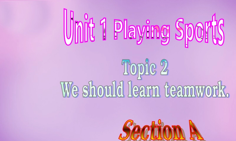 内蒙古乌海市第二十二中学八年级英语上册 Unit 1 Playing Sports Topic 2 Section A课件 （新版）仁爱版.ppt
