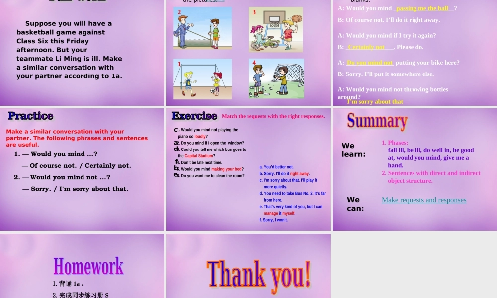 内蒙古乌海市第二十二中学八年级英语上册 Unit 1 Playing Sports Topic 2 Section A课件 （新版）仁爱版.ppt