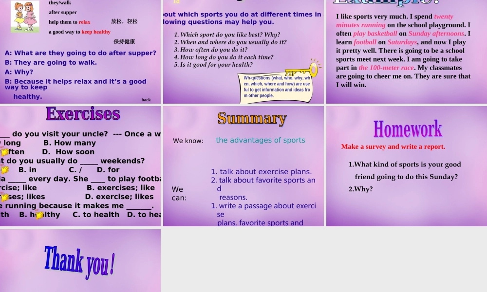 内蒙古乌海市第二十二中学八年级英语上册 Unit 1 Playing Sports Topic 1 Section C课件 （新版）仁爱版.ppt