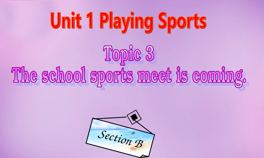 内蒙古乌海市第二十二中学八年级英语上册 Unit 1 Playing Sports Topic 3 Section B课件 （新版）仁爱版.ppt