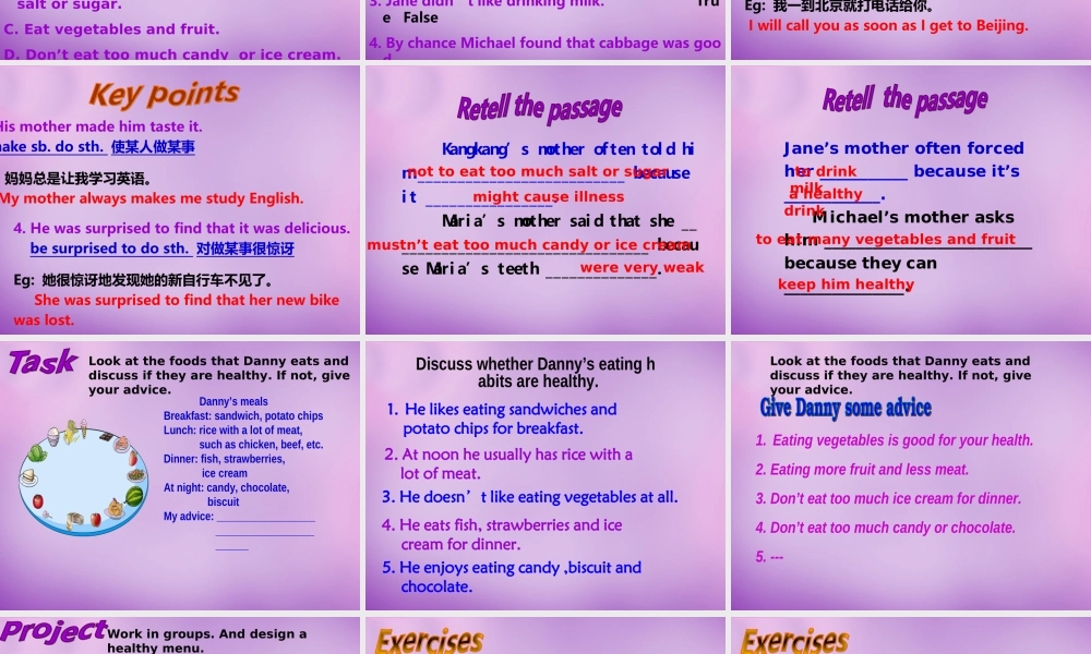 内蒙古乌海市第二十二中学八年级英语上册 Unit 2 Keeping Healthy Topic 2 Section C课件 （新版）仁爱版.ppt