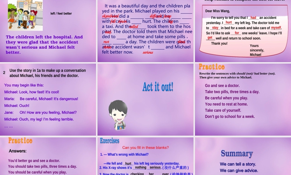 内蒙古乌海市第二十二中学八年级英语上册 Unit 2 Keeping Healthy Topic 1 Section C课件 （新版）仁爱版.ppt