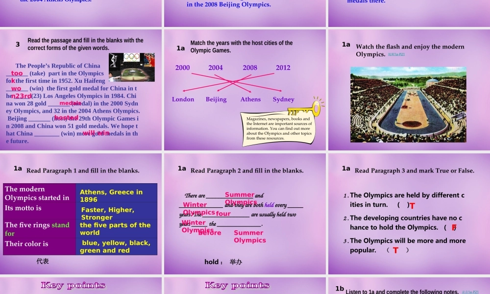 内蒙古乌海市第二十二中学八年级英语上册 Unit 1 Playing Sports Topic 3 Section C课件 （新版）仁爱版.ppt