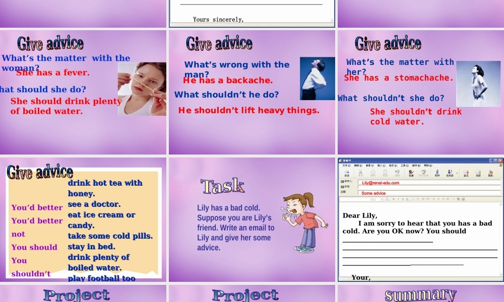 内蒙古乌海市第二十二中学八年级英语上册 Unit 2 Keeping Healthy Topic 1 Section D课件 （新版）仁爱版.ppt