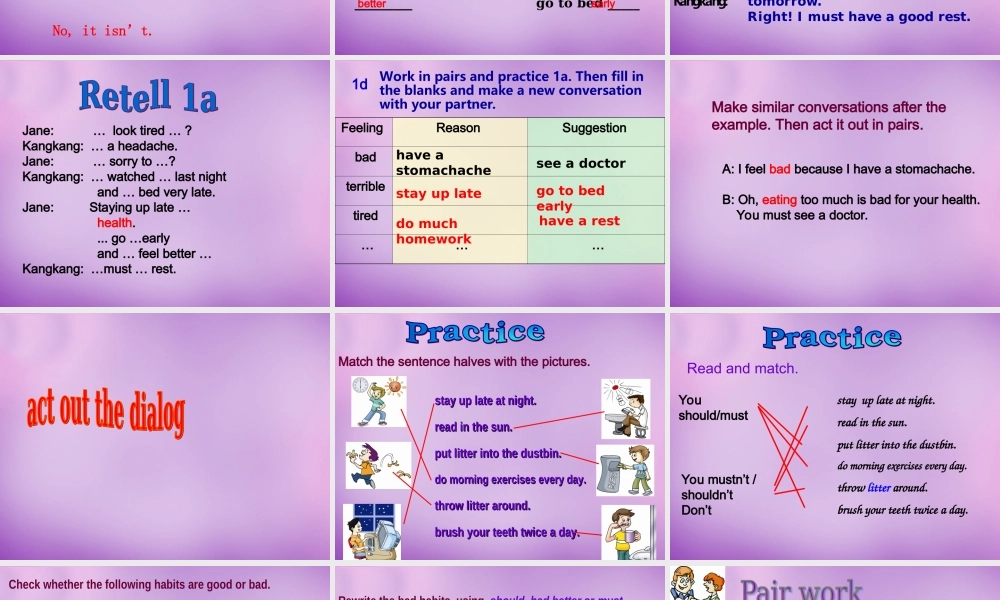 内蒙古乌海市第二十二中学八年级英语上册 Unit 2 Keeping Healthy Topic 2 Section A课件 （新版）仁爱版.ppt