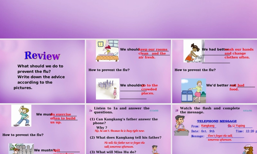 内蒙古乌海市第二十二中学八年级英语上册 Unit 2 Keeping Healthy Topic 3 Section B课件 （新版）仁爱版.ppt