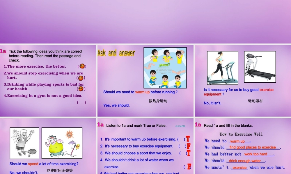 内蒙古乌海市第二十二中学八年级英语上册 Unit 2 Keeping Healthy Topic 3 Section D课件 （新版）仁爱版.ppt