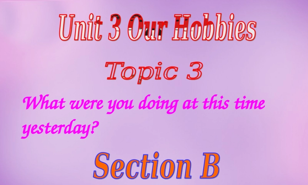 内蒙古乌海市第二十二中学八年级英语上册 Unit 3 Our Hobbies Topic 3 Section B课件 （新版）仁爱版.ppt