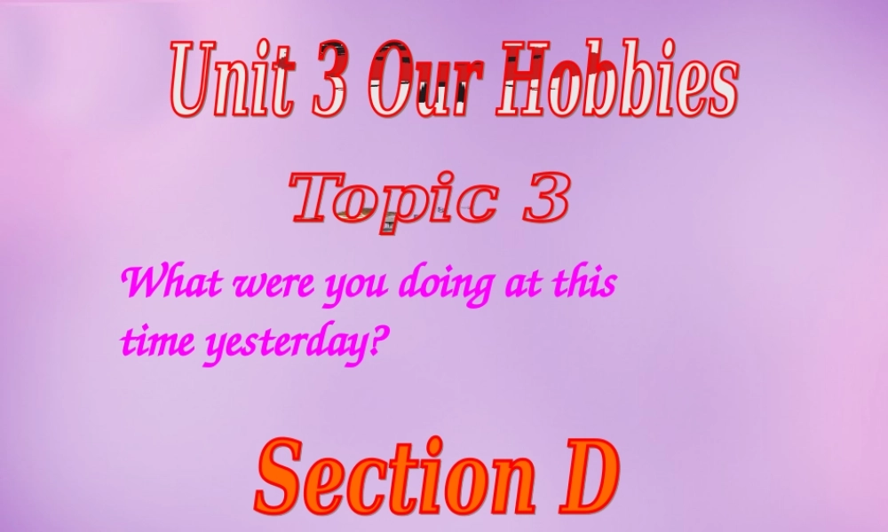 内蒙古乌海市第二十二中学八年级英语上册 Unit 3 Our Hobbies Topic 3 Section D课件 （新版）仁爱版.ppt