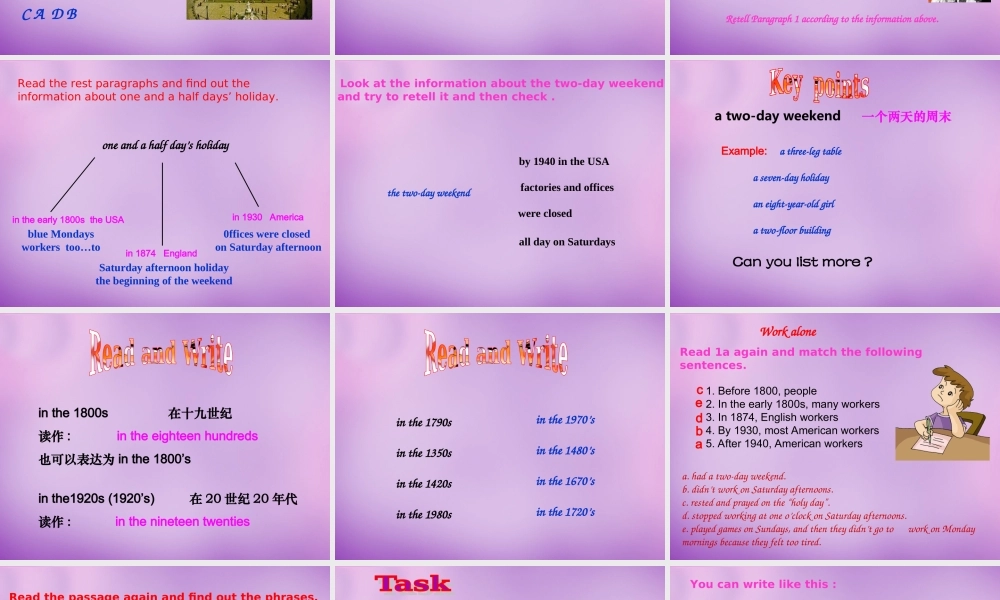内蒙古乌海市第二十二中学八年级英语上册 Unit 3 Our Hobbies Topic 3 Section D课件 （新版）仁爱版.ppt