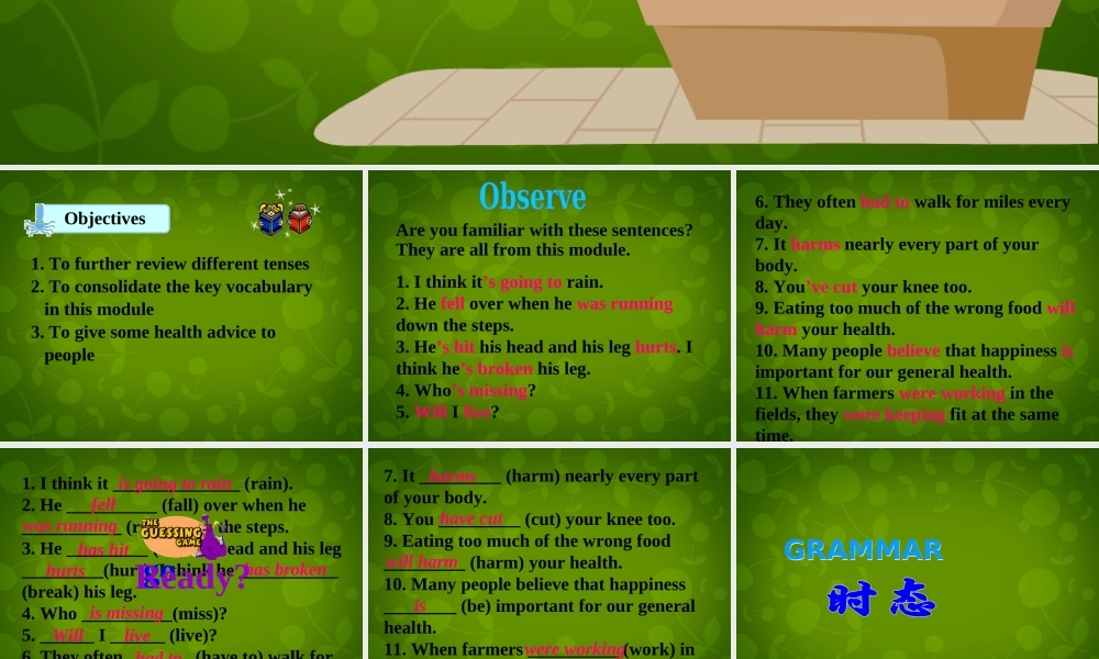 内蒙古乌兰浩特市第十二中学九年级英语下册《Module 5 Unit 3 Language in use》课件 .ppt