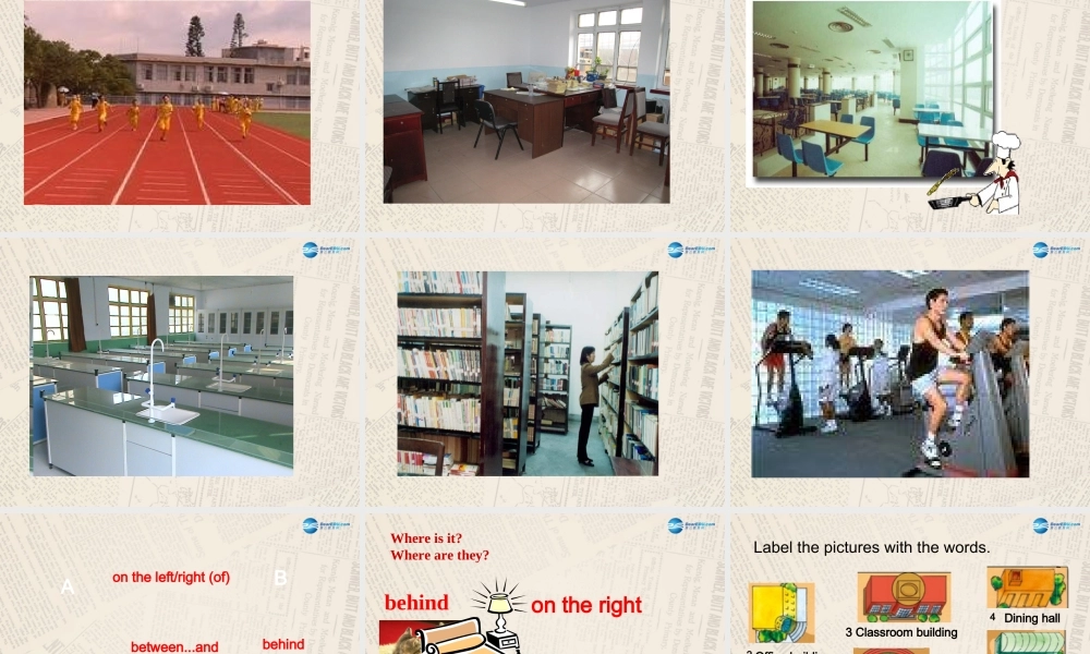 七年级英语上 册 Module 3 My school Unit 2 The library is on the left of the playground课件 （新版）外研版.ppt