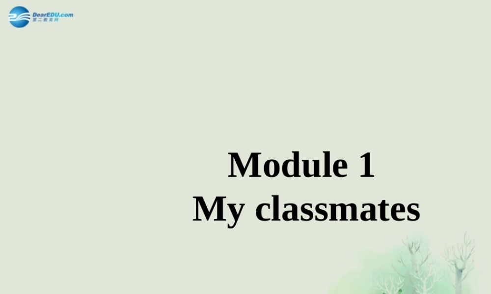 七年级英语上册 Module 1 My classmates Unit 2 I’m Wang Lingling and I’m thirteen years old课件 （新版）外研版.ppt
