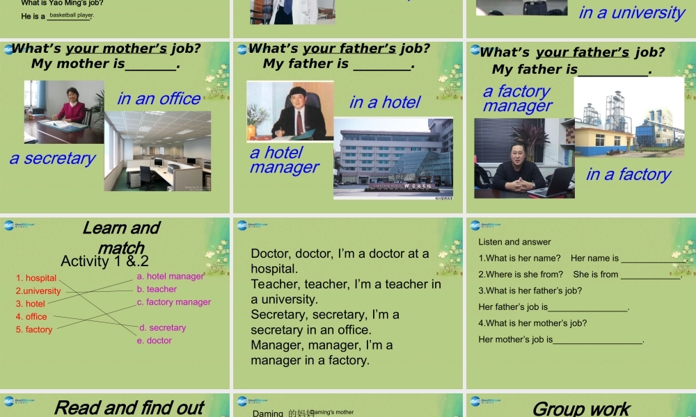 七年级英语上册 Module 2 Unit 2 These are my parents课件 （新版）外研版.ppt