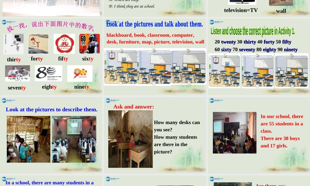 七年级英语上册 Module 3 My school Unit 1 There are thirty students in my class课件 （新版）外研版.ppt