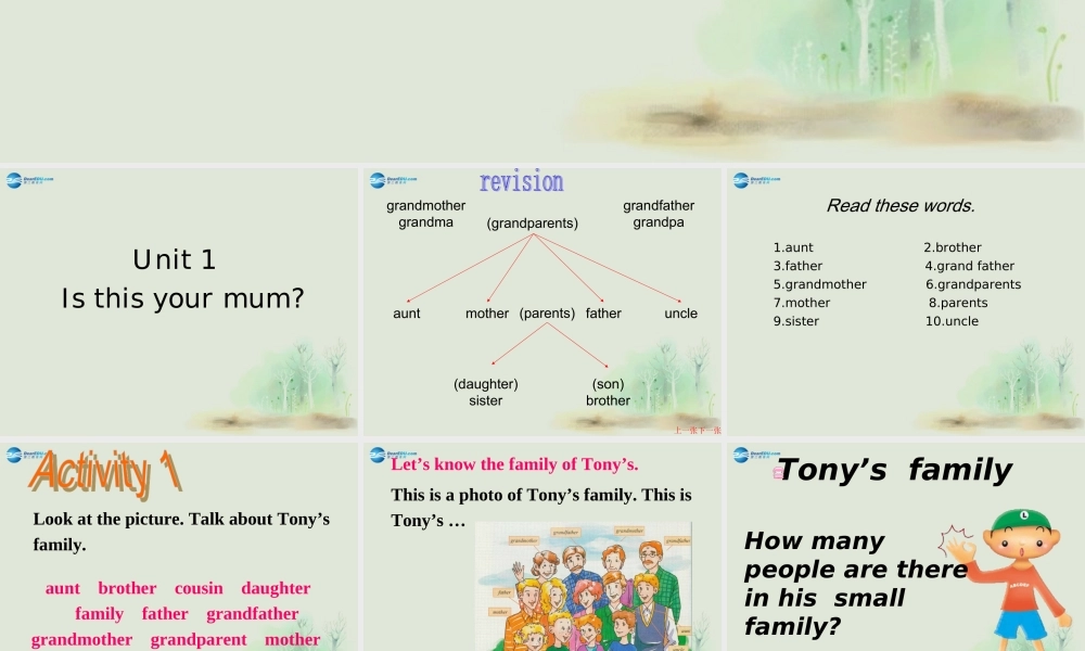 七年级英语上册 Module 2 My Family Unit 1 Is this your mum？课件 （新版）外研版.ppt