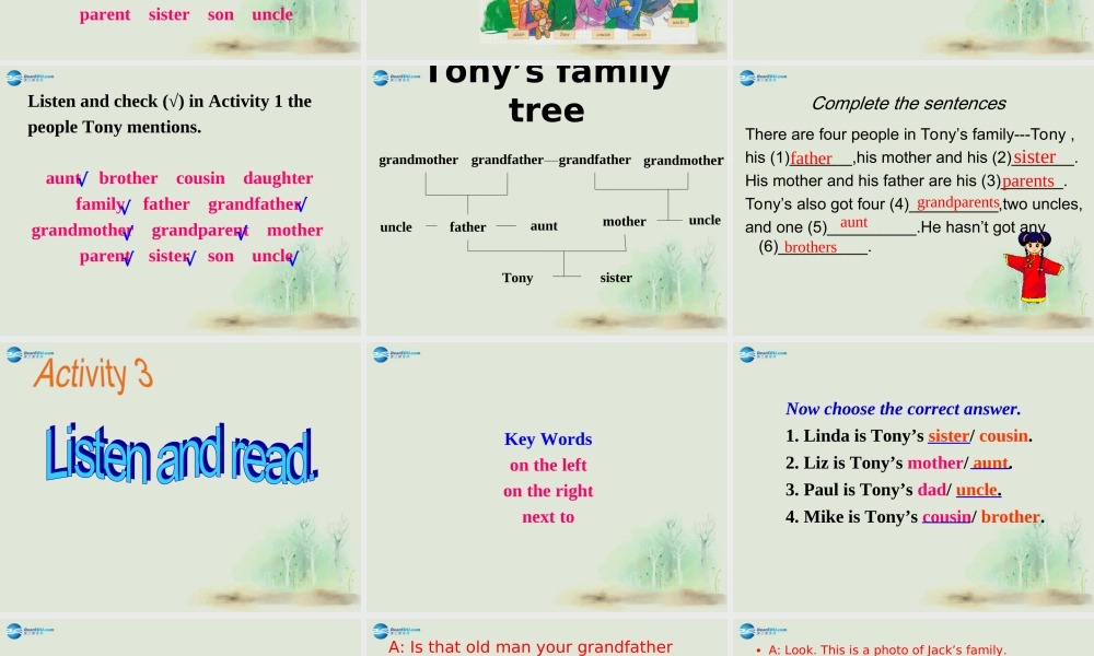 七年级英语上册 Module 2 My Family Unit 1 Is this your mum？课件 （新版）外研版.ppt