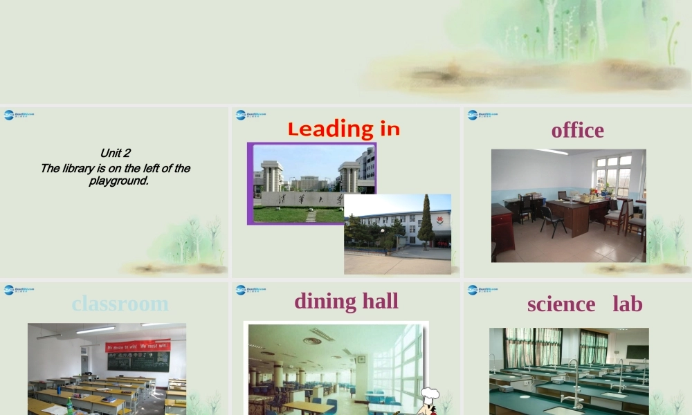 七年级英语上册 Module 3 My school Unit 2 The library is on the left of the playground课件 （新版）外研版.ppt