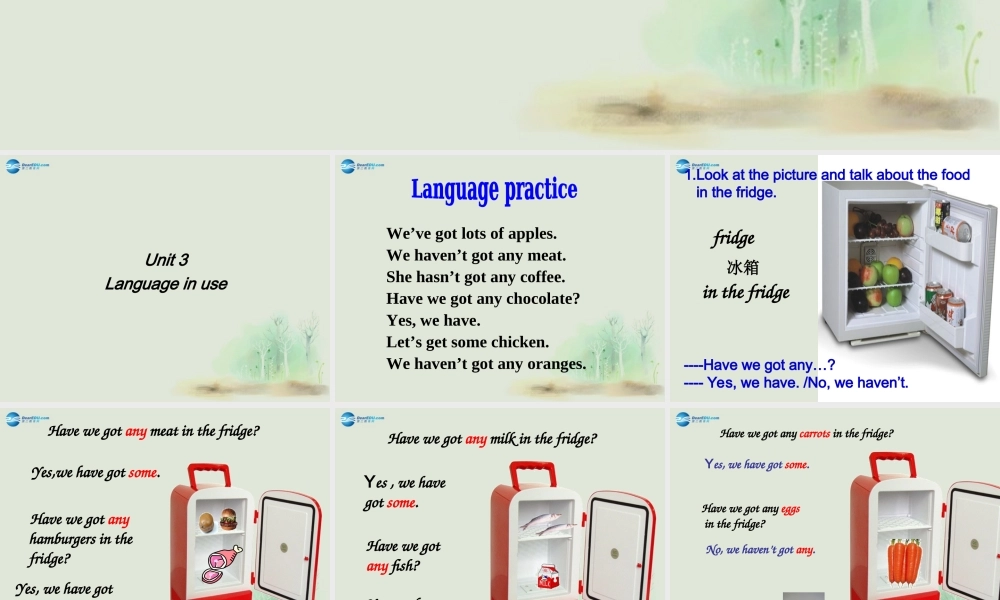 七年级英语上册 Module 4 Healthy food Unit 3 Language in use课件 （新版）外研版.ppt