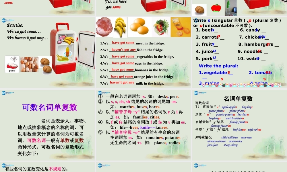 七年级英语上册 Module 4 Healthy food Unit 3 Language in use课件 （新版）外研版.ppt