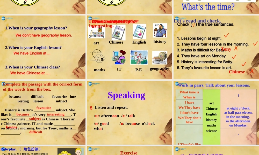 七年级英语上册 Module 5 My school day Unit 1 I love history period 2课件 （新版）外研版.ppt