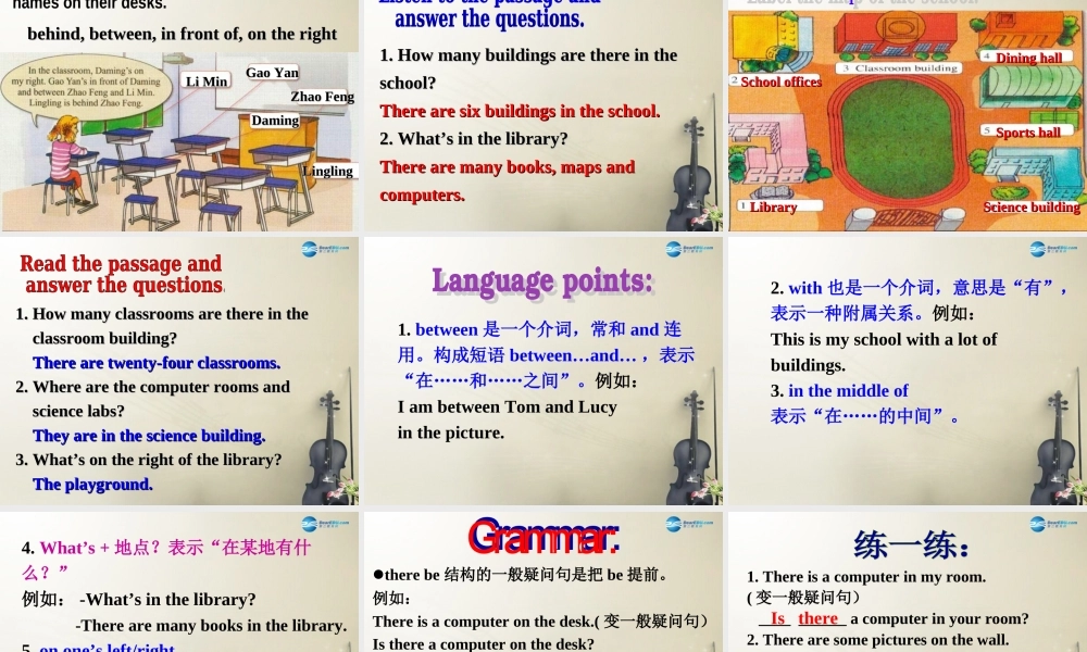 七年级英语上册 Module 3 Unit 2 The library is on the left of the playground课件 （新版）外研版.ppt