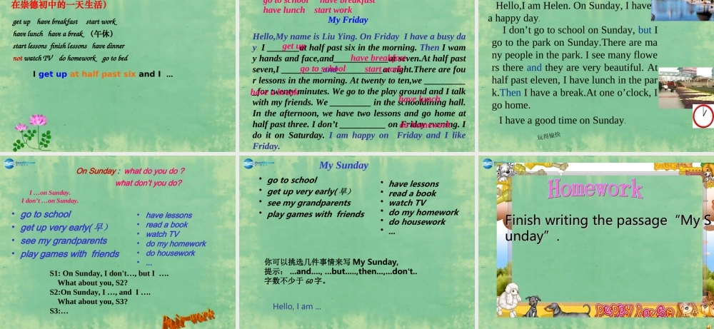 七年级英语上册 Module 5 My school day Unit 3 Language in use课件 （新版）外研版 (2).ppt